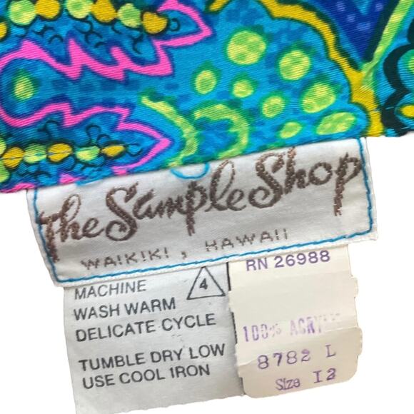 VTG The Sample Shop Waikiki 70s paisley graphic halter maxi dress size 12 - Picture 14 of 14